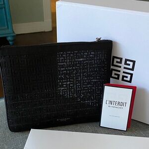 Givenchy Flat Black Mesh Pouch